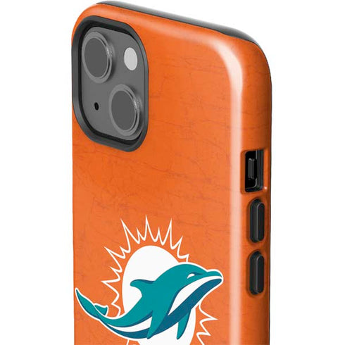 NFL Miami Dolphins Distressed- Orange iPhone 14 Plus Impact Case