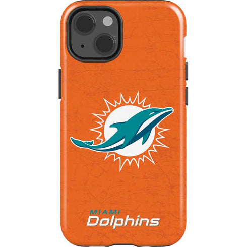 NFL Miami Dolphins Distressed- Orange iPhone 15 Impact Case