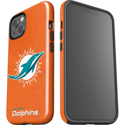 NFL Miami Dolphins Distressed- Orange iPhone 15 Impact Case