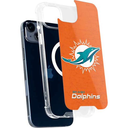 NFL Miami Dolphins Distressed- Orange iPhone 15 Plus MagSafe Case