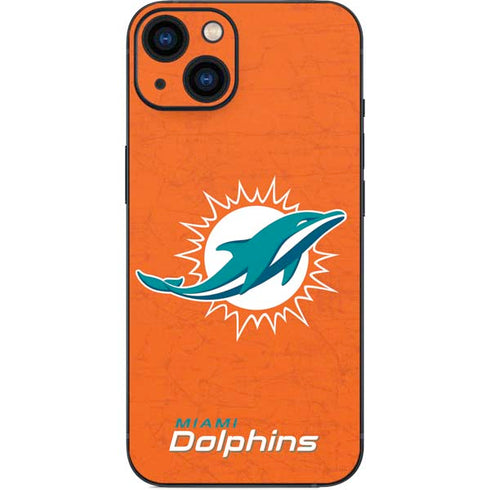 NFL Miami Dolphins Distressed- Orange iPhone 14 Plus Skin