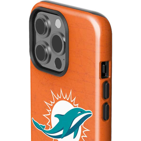 NFL Miami Dolphins Distressed- Orange iPhone 15 Pro Impact Case