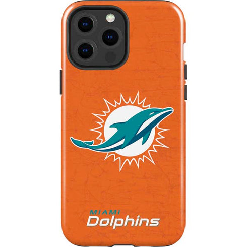 NFL Miami Dolphins Distressed- Orange iPhone 15 Pro Max Impact Case