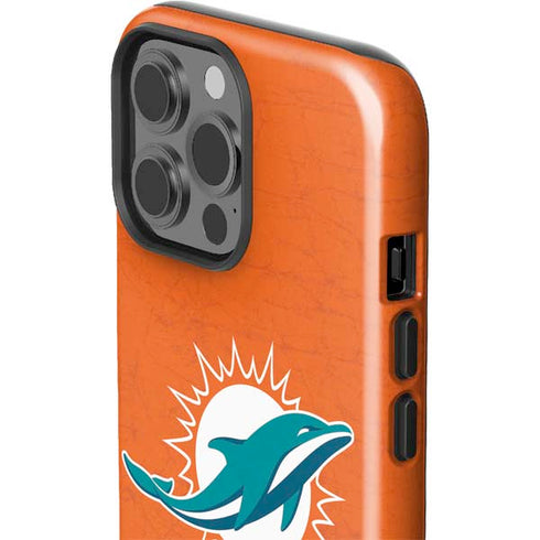 NFL Miami Dolphins Distressed- Orange iPhone 15 Pro Max Impact Case