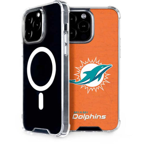 NFL Miami Dolphins Distressed- Orange iPhone 14 Pro Max MagSafe Case