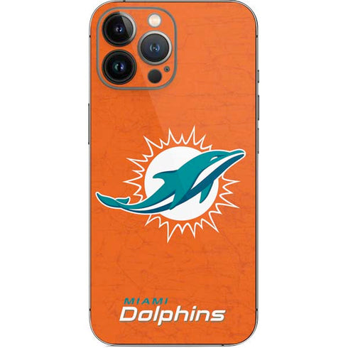 NFL Miami Dolphins Distressed- Orange iPhone 14 Pro Max Skin