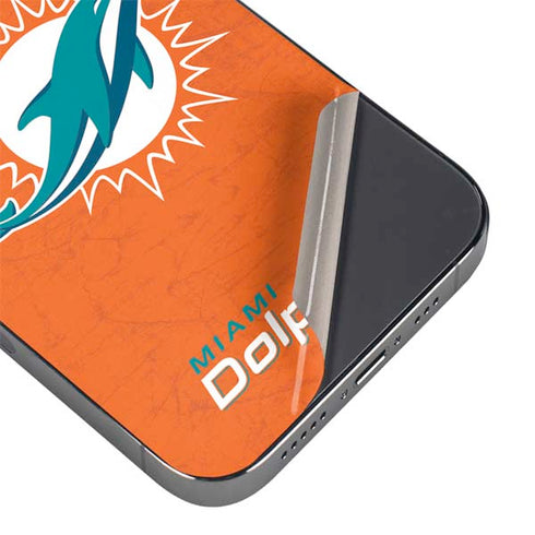 NFL Miami Dolphins Distressed- Orange iPhone 14 Pro Skin