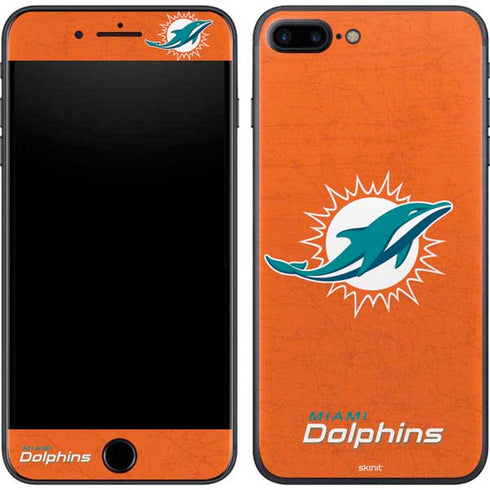 NFL Miami Dolphins Distressed- Orange iPhone 8 Plus Skin