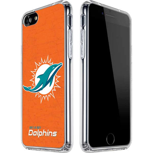 NFL Miami Dolphins Distressed- Orange iPhone SE (2nd & 3rd Gen) Clear Case