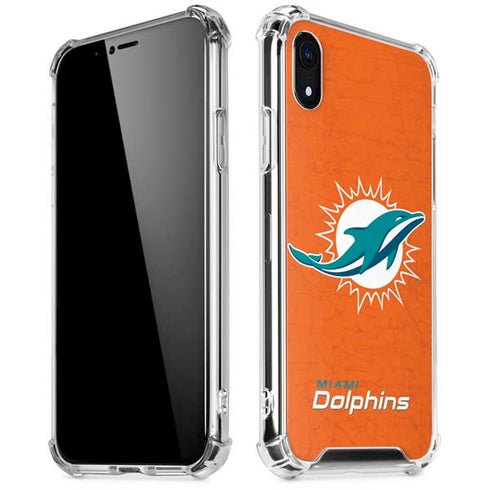 NFL Miami Dolphins Distressed- Orange iPhone XR Clear Case