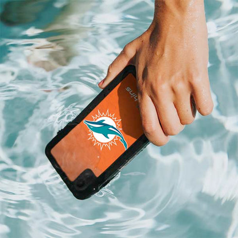 NFL Miami Dolphins Distressed- Orange iPhone XR Waterproof Case