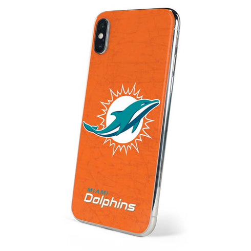 NFL Miami Dolphins Distressed- Orange iPhone XS Max Skin