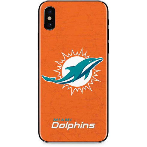 NFL Miami Dolphins Distressed- Orange iPhone XS Skin