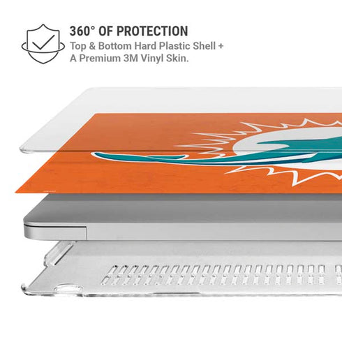 NFL Miami Dolphins Distressed- Orange MacBook Air 13in M1 (2021) Case plus Skin