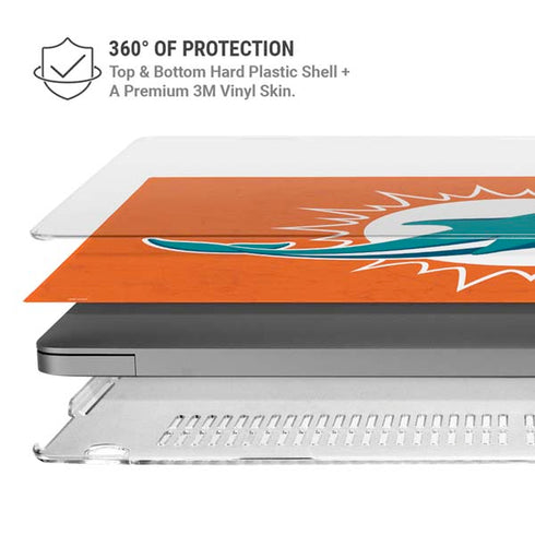 NFL Miami Dolphins Distressed- Orange MacBook Pro 16in (2021-25) Case plus Skin