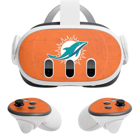 NFL Miami Dolphins Distressed- Orange Meta Quest 3 Skin