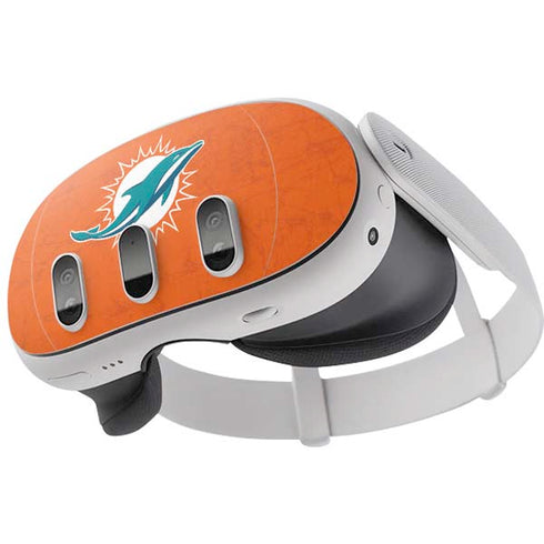 NFL Miami Dolphins Distressed- Orange Meta Quest 3 Skin