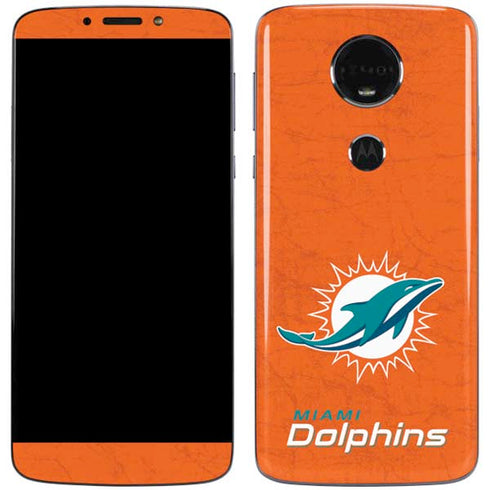 NFL Miami Dolphins Distressed- Orange Moto E5 Plus Skin