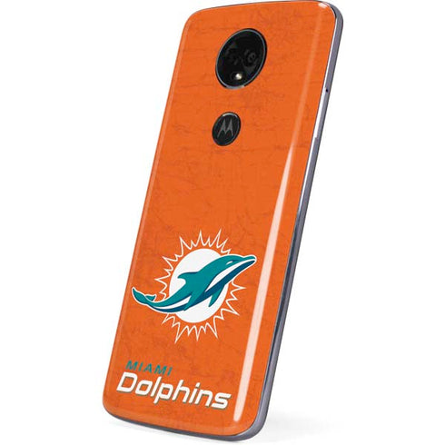 NFL Miami Dolphins Distressed- Orange Moto E5 Plus Skin