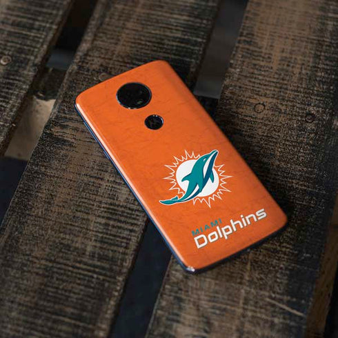 NFL Miami Dolphins Distressed- Orange Moto E5 Plus Skin