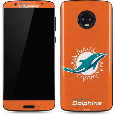 NFL Miami Dolphins Distressed- Orange Moto G6 Skin