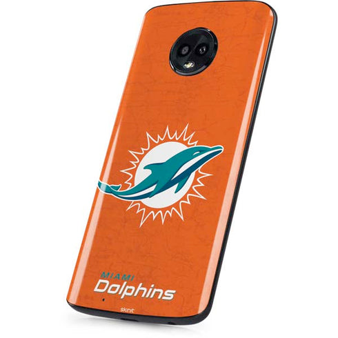 NFL Miami Dolphins Distressed- Orange Moto G6 Skin