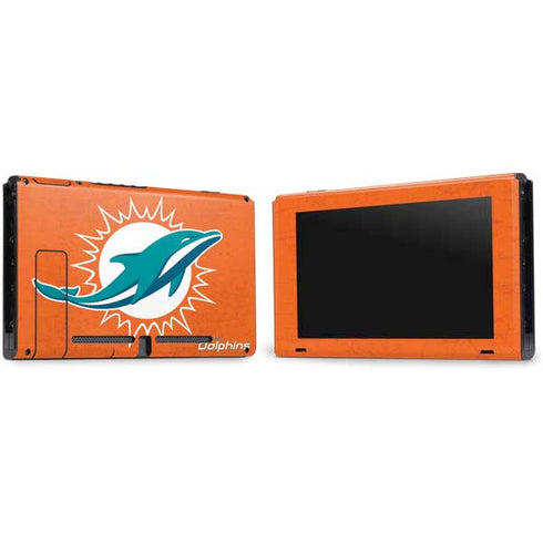NFL Miami Dolphins Distressed- Orange Nintendo Switch Bundle Skin