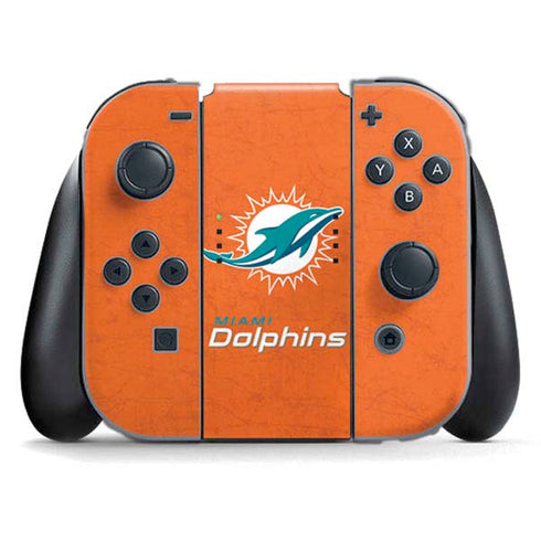 NFL Miami Dolphins Distressed- Orange Nintendo Switch (2017-2021) Joy-Con Controller Skin