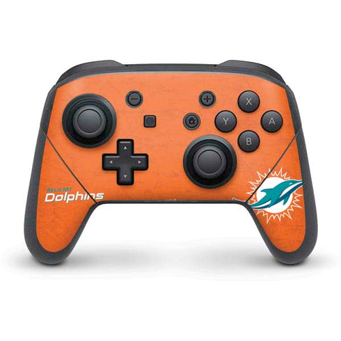 NFL Miami Dolphins Distressed- Orange Nintendo Switch Pro Controller Skin
