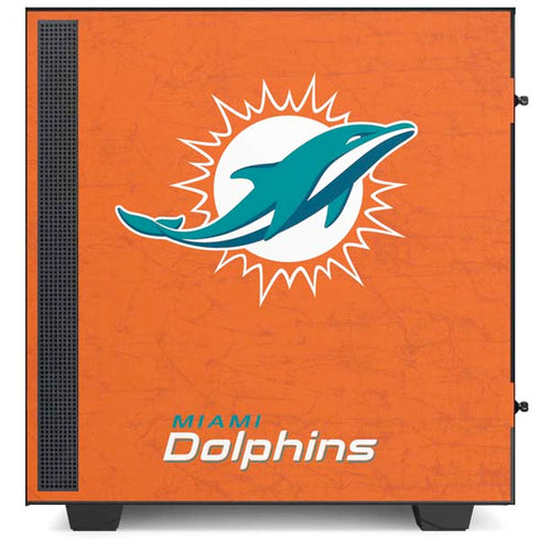 NFL Miami Dolphins Distressed- Orange NZXT H510 Compact ATX Mid-Tower Case Skin