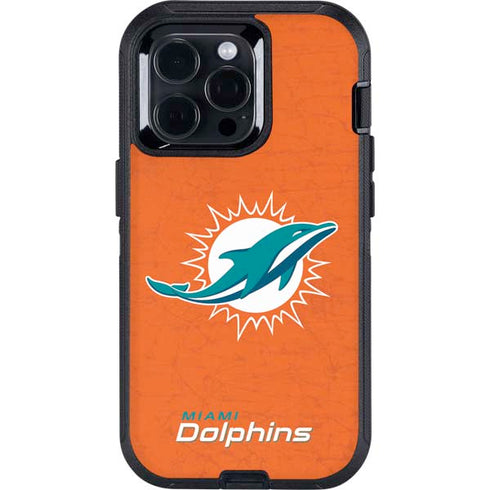 NFL Miami Dolphins Distressed- Orange Otterbox Defender iPhone Skin