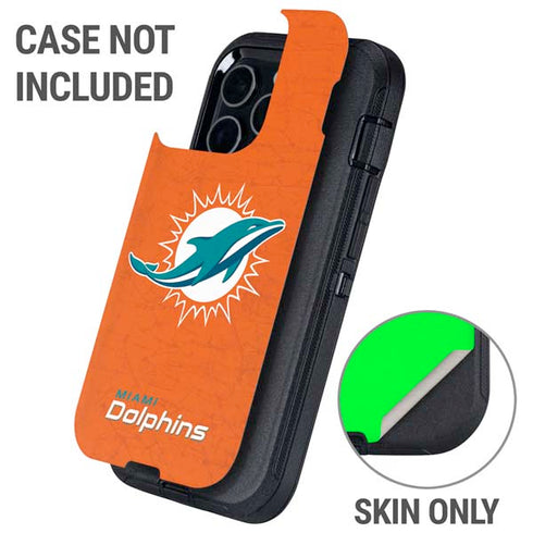 NFL Miami Dolphins Distressed- Orange Otterbox Defender iPhone Skin