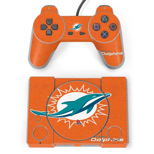 NFL Miami Dolphins Distressed- Orange PlayStation Classic Bundle Skin