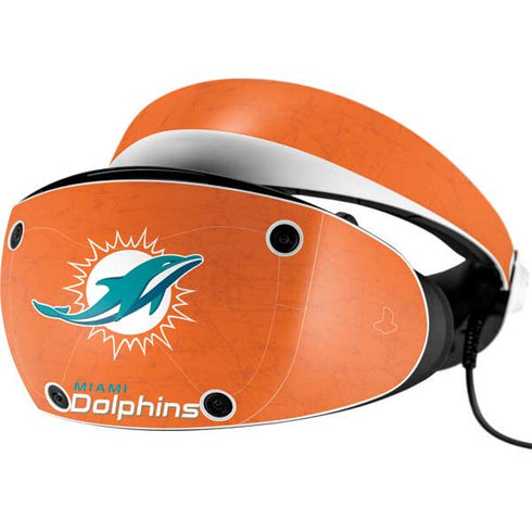 NFL Miami Dolphins Distressed- Orange PlayStation VR2 Skin
