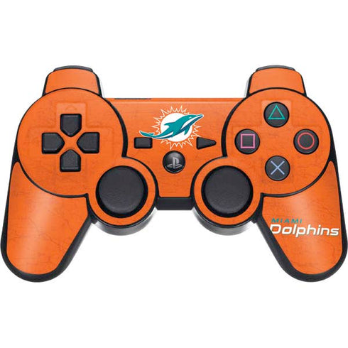 NFL Miami Dolphins Distressed- Orange PS3 Dual Shock wireless controller Skin