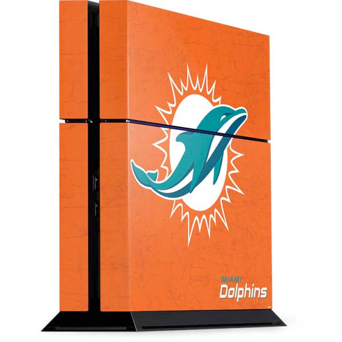 NFL Miami Dolphins Distressed- Orange PS4 Console Skin