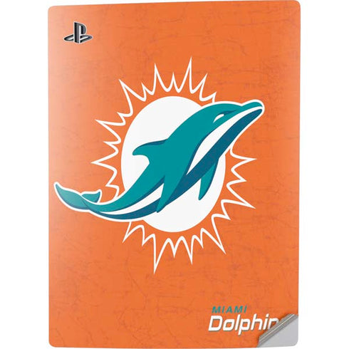 NFL Miami Dolphins Distressed- Orange PS5 Digital Edition Console Skin