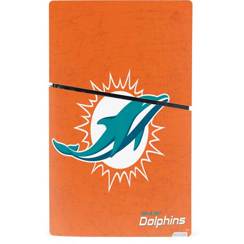 NFL Miami Dolphins Distressed- Orange PS5 Slim Digital Edition Bundle Skin