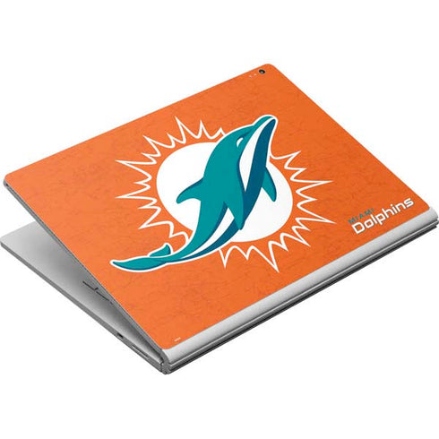 NFL Miami Dolphins Distressed- Orange Surface Book Skin