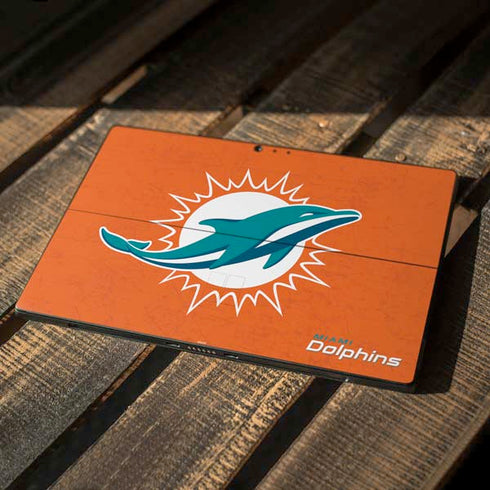 NFL Miami Dolphins Distressed- Orange Surface Pro 6 Skin