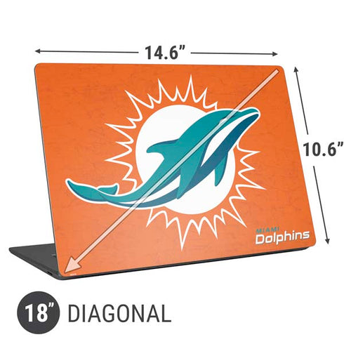 NFL Miami Dolphins Distressed- Orange Universal Laptop 18in (14.6 x 10.6in) Skin