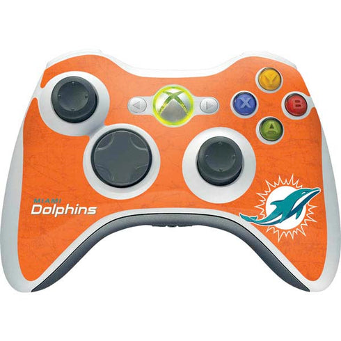 NFL Miami Dolphins Distressed- Orange Xbox 360 Wireless Controller Skin