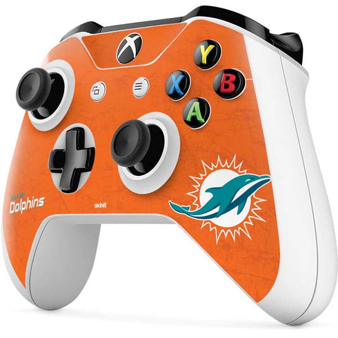 NFL Miami Dolphins Distressed- Orange Xbox One S Controller Skin