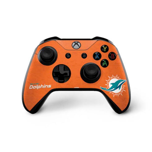 NFL Miami Dolphins Distressed- Orange Xbox One X Bundle Skin