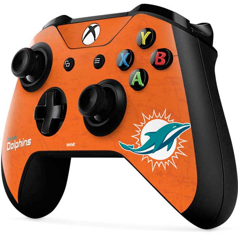 NFL Miami Dolphins Distressed- Orange Xbox One X Controller Skin