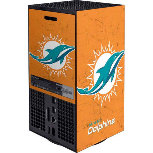 NFL Miami Dolphins Distressed- Orange Xbox Series X Bundle Skin