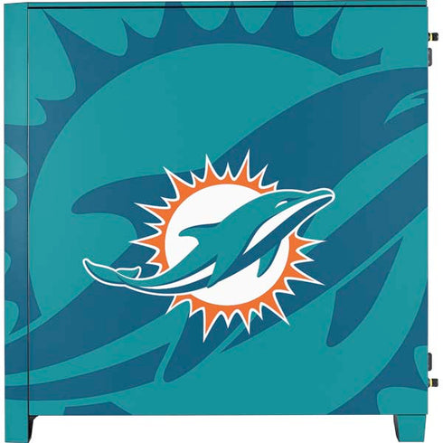 NFL Miami Dolphins Double Vision Corsair 4000D Tempered Glass Mid-Tower ATX Case Skin