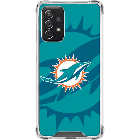 NFL Miami Dolphins Double Vision Galaxy A72 5G Clear Case