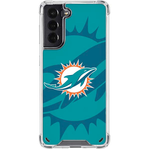 NFL Miami Dolphins Double Vision Galaxy S21 5G Clear Case