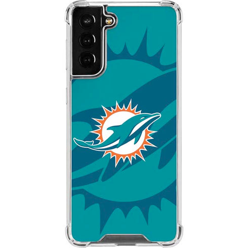 NFL Miami Dolphins Double Vision Galaxy S21 FE Clear Case